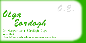 olga eordogh business card
